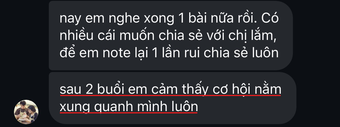 Phản hồi học viên Minh Quân về cơ hội xung quanh mình